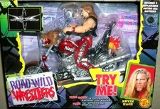 wcw wwe wwf ljn classic superstars road wild motorcycle & kevin nash figure