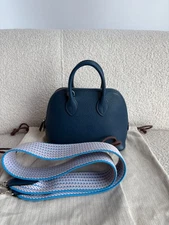 Hermes Bolide 1923 Mini Bag Deep Blue Chevre Palladium Hardware W Stamp