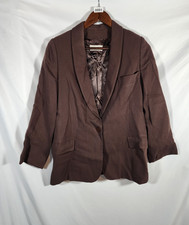 Giorgio Armani Le Collezioni Womens M Brown Blazer Made in Italy Designer