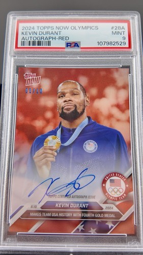 2024 TOPPS NOW OLYMPICS - KEVIN DURANT AUTO-RED PARALLEL #28A 1/10 PSA POP 1