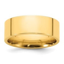 14k Yellow Gold  8mm Standard Weight Flat Com...