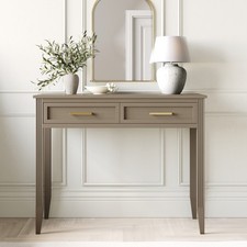 Dark Wood Dressing Table with 2 Drawers - Delilah DLH018