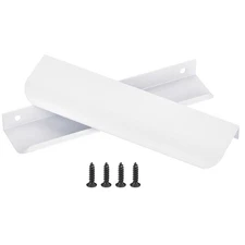 10 Pack Finger Edge Pull Furniture Drawer Handles 5" Hole Center White