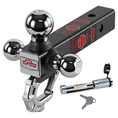 Chrome Hitch Balls with Hook and 5/8'' Lock, Lock 