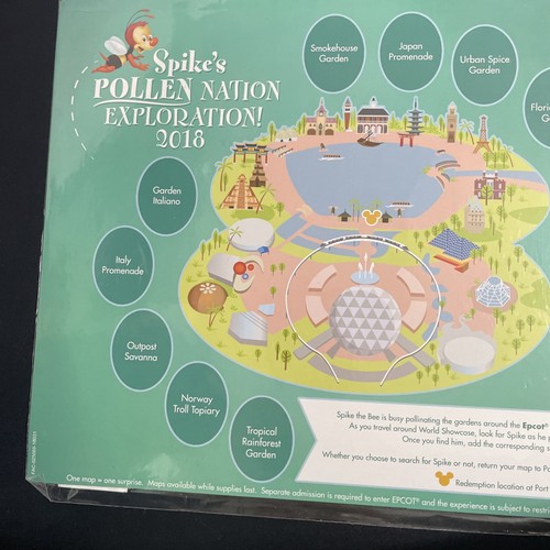 disney parks Epcot Spike’s pollen-nation exploration 2018 map Spike the bee - Picture 2 of 6