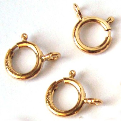 20pc 5.5mm 14k yellow gold filled 1/20 GF round Spring Ring Clasp open loop GT16