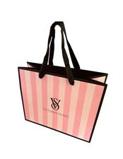 Victoria's Secret Pink Stripe Logo Medium Paper Shopping Gift Bag (set of 4)
