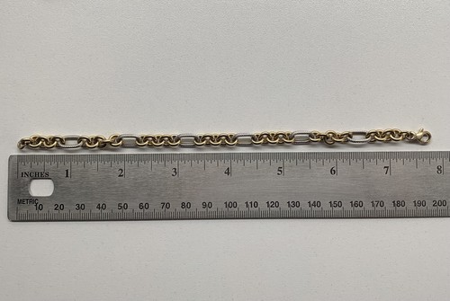 14K Leo Frank & Sons Yellow & White Gold Bracelet 7.75” 7.41g - Picture 4 of 7