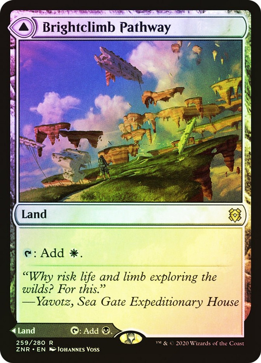 Brightclimb // Grimclimb Pathway 1x FOIL ZNR MTG Zendikar Rising Rare MINT land white black Brightclimb // Grimclimb Pathway 1x FOIL ZNR MTG Zendikar Rising Rare MINT land white black