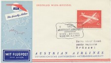 ÖSTERREICH 1959, Kab.-Erstflug der Austrian Airlines AUA "WIEN - BRÜSSEL"