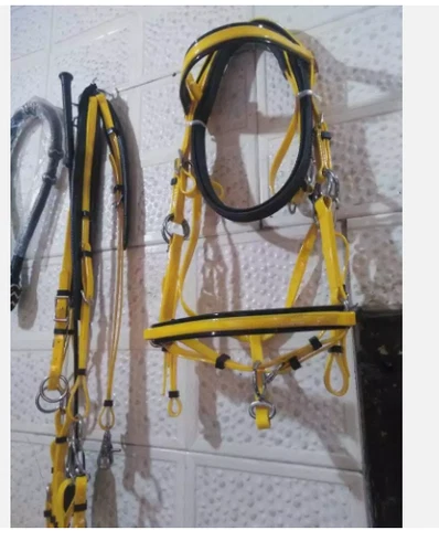 Endurance bridle With Reins And Breastplate - Yellow Full PVC with halter