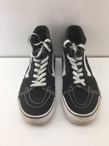 Scarpe da skateboard Vans Old Skool nere bianche alte M6.0W7.5 tela scamosciata 500714 - Foto 3 di 6