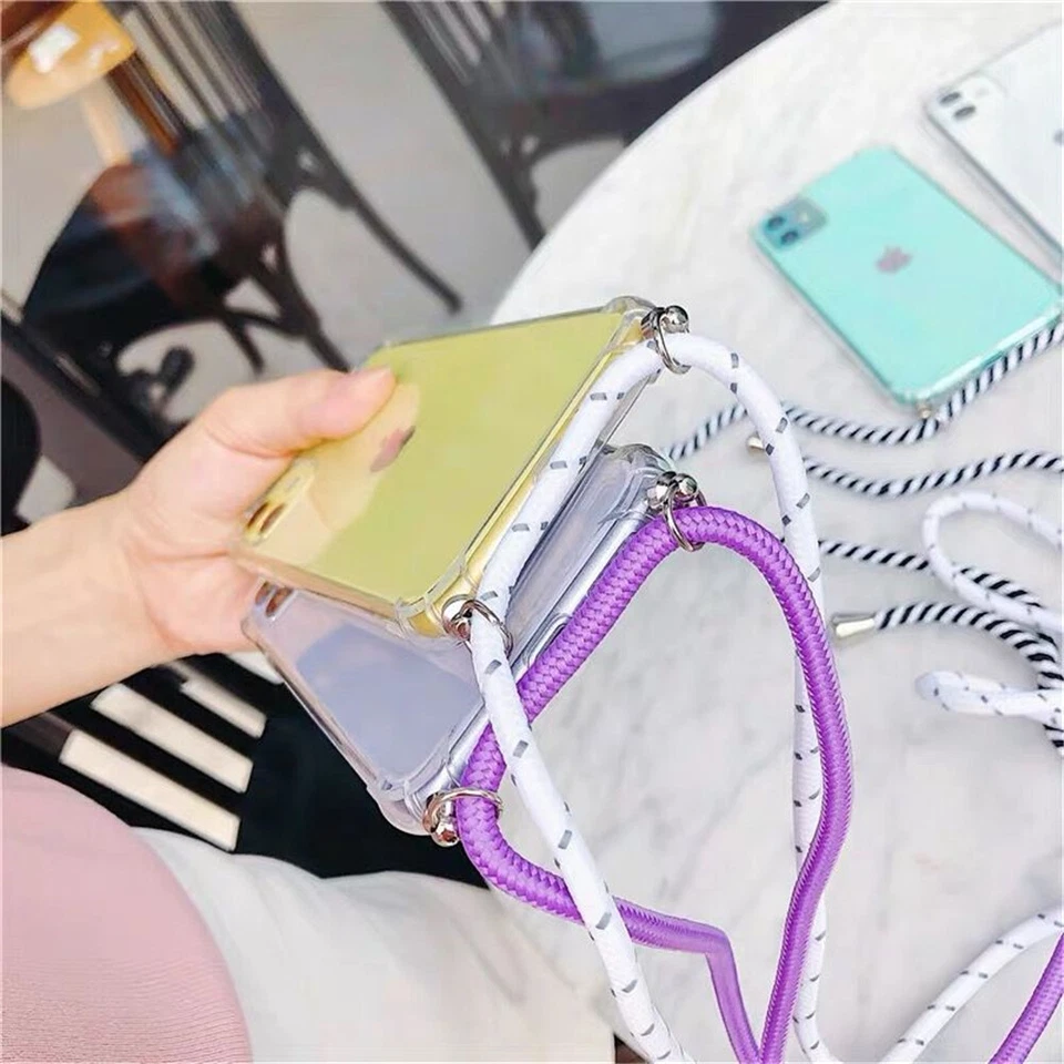 Cross Body Clear Case Colorful Neck Lanyard For iPhone 17 16 15 14 13 12 Pro Max - Image 2 of 4