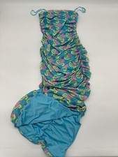 Nicnak Mesh Maxi Dress Blue Womens Size XS Ruched Square Neck Y2k Sleeveless