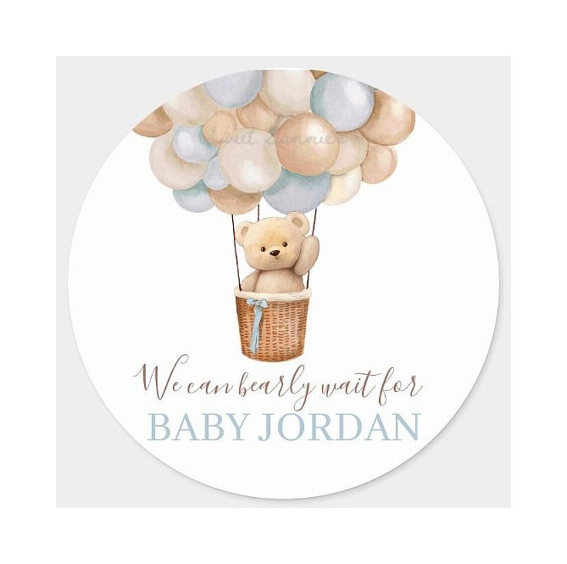 Bearly Wait Shower, Boy Baby Shower Edible Image, Custom Cookie - Main Image