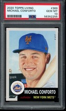 2020 Topps Living Set #369 Michael Conforto PSA 10 Gem Mint SP Short Print Card