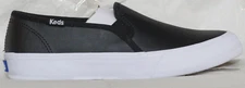 KEDS WOMEN'S SNEAKER BLACK US 5 M DOUBLE DECKER LEATHER WH59800 NEW NIB