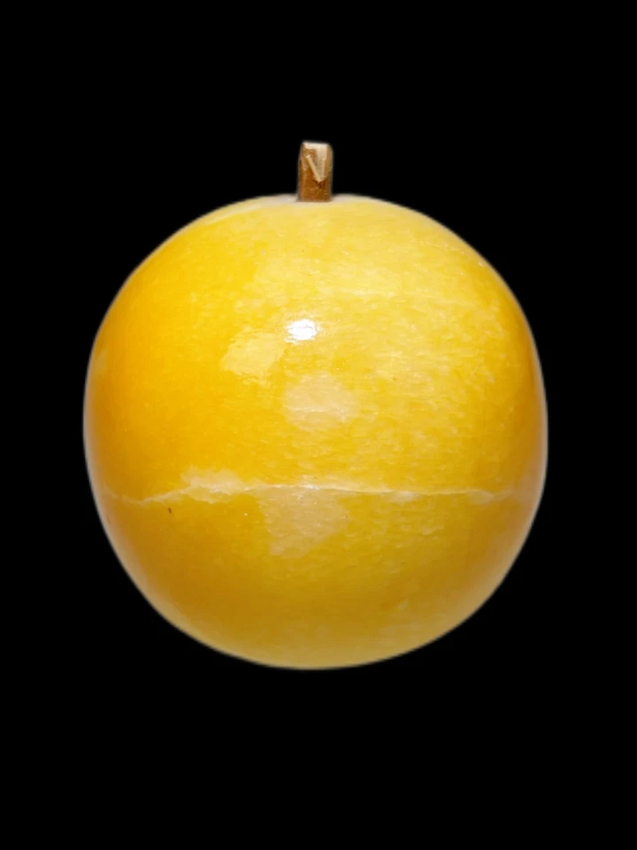 "Tallo de madera de 3"" tallado en piedra cítrica naranja vintage pesado" Foto 3 de 4