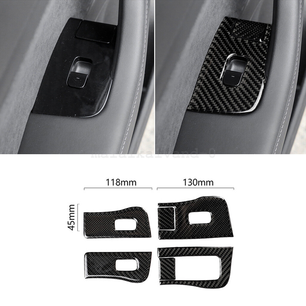 Carbon Fiber Window Switch Button Trim Cover For Tesla Model 3 Accessories RHD