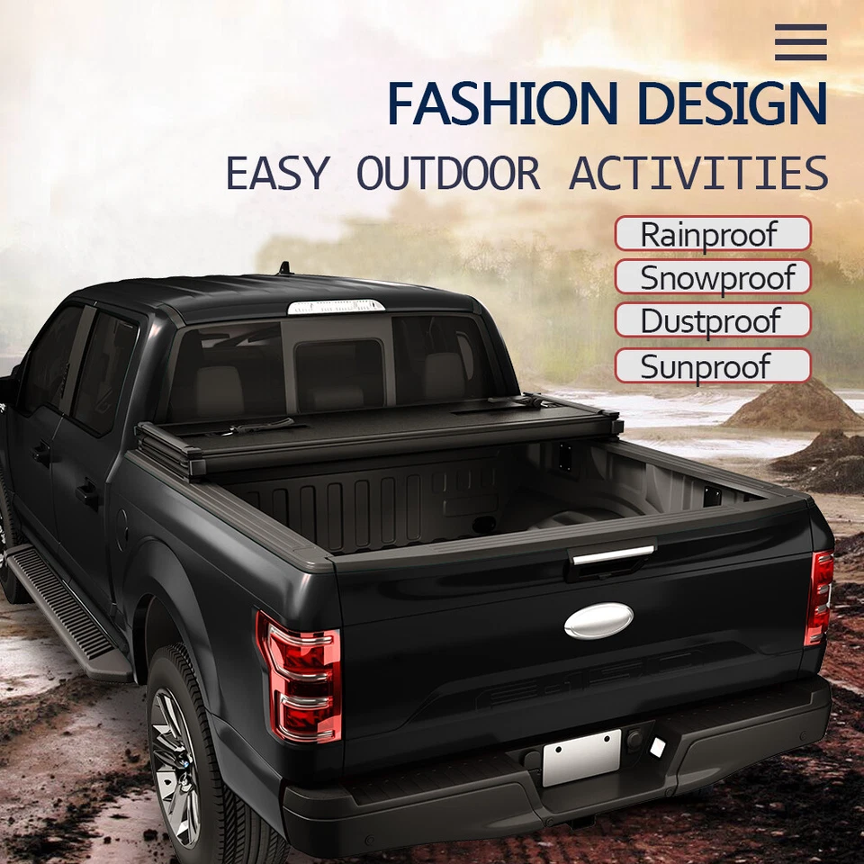 6.5FT Bed Hard Tri-fold Tonneau Cover For Chevy Silverado 2007-2014 GMC Sierra Foto 4 de 4