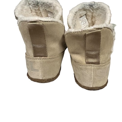 Sorel Boots Womens Size 7.5 EU 38.5 Nakiska Shearling Ankle Booties Beige Suede - Picture 3 of 10