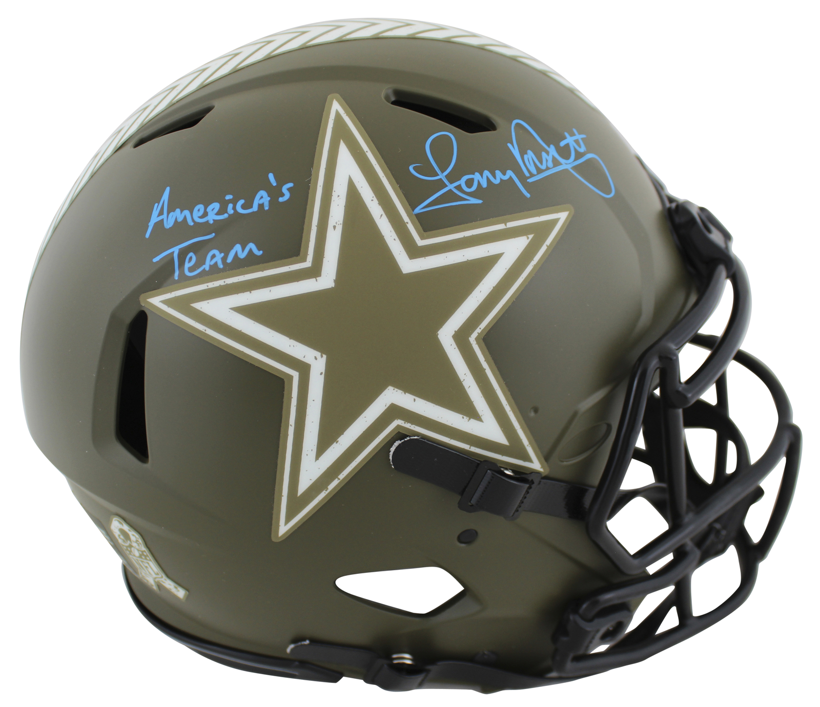 Tony Dorsett Autographed Signed Cowboys Salute To Service F/S Speed Proline Helmet Beckett Wit 