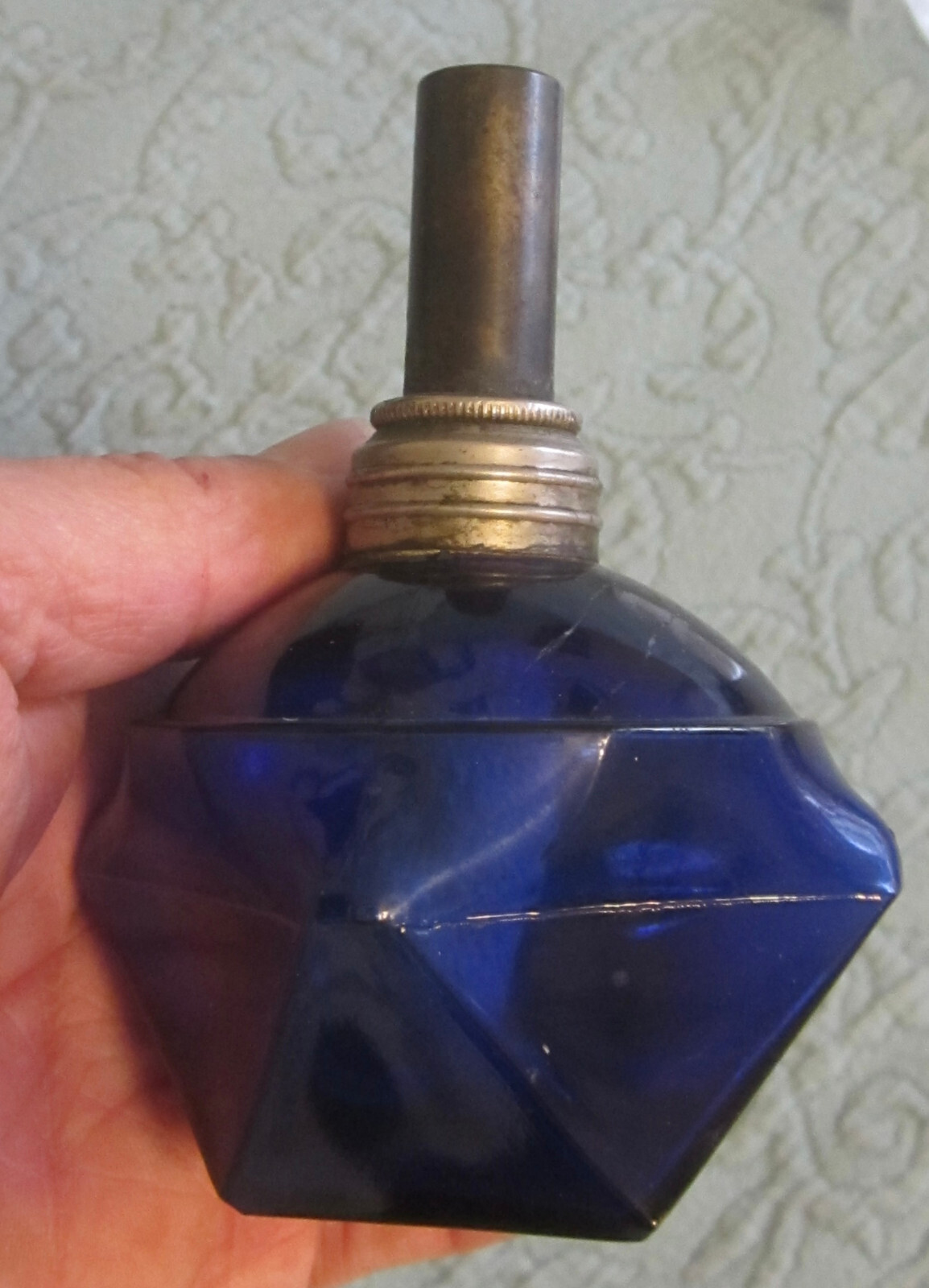 Lot of 2 Antique Glass Table Top Oil Lamps w/ 3 Unrelated Parts, For