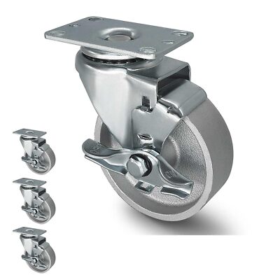 4 inch Industrial Casters- Semi Steel Cast Iron Swivel CastersCapacity400-1600LB