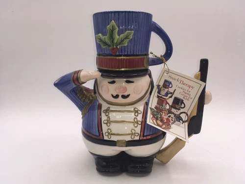 Fitz & Floyd SNACK THERAPY SOLDIER COCOA POT Figural Ceramic Teapot New No Box