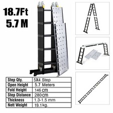 3.5/4.7/5.7M Multi-Purpose Aluminium Folding Ladder 14 IN1 Combination Platform