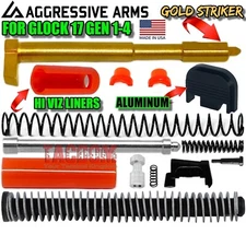 AGGRESSIVE ARMS USA Frame & Slide Parts Kit for GL0CK 17 GEN 1-3 w/ GOLD STRIKER