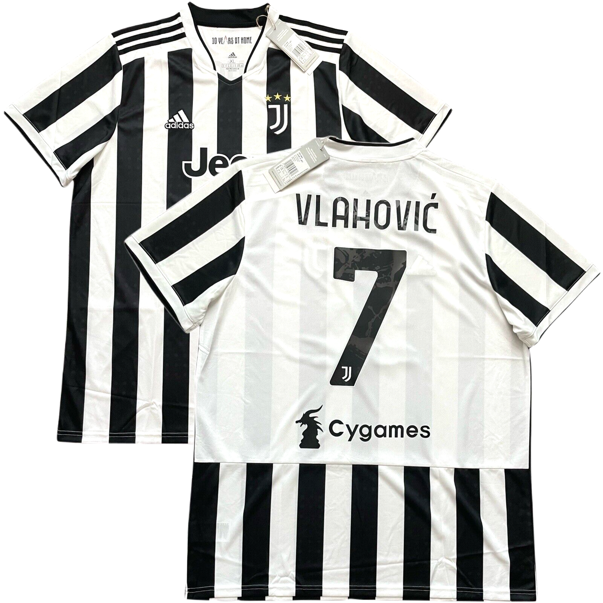 2021/22 Juventus Home Jersey #7 Vlahovic XL adidas Soccer Serbian