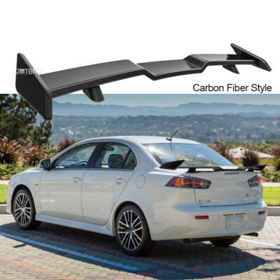 57'' For Mitsubishi Lancer Sedan Carbon TRD Style Rear Trunk Spoiler Sport Wing