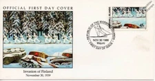 1939 WINTER WAR - Soviet Army Invasion of Finland / Tank WWII Stamp FDC