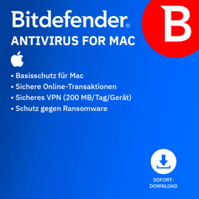 Bitdefender ANTIVIRUS FOR MAC 2026 / 1 Gerät / 1 Jahr / KEY (ESD)