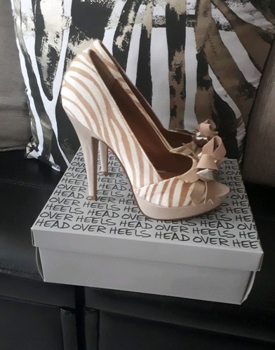 Dune Head Over Heels Bowtrim Animal Print Peeptoe Court Shoes SIZE 6 | eBay