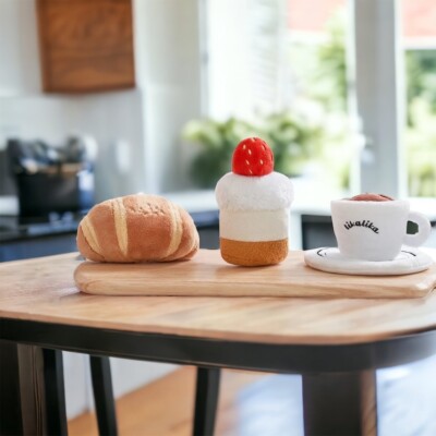 Dog Toy Bread Croissant Breakfast Toy/Coffee Shape/Cupcake Shape/Supawmarket