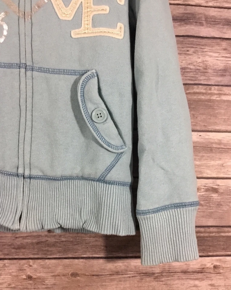 Sudadera con Capucha Gap Niños Niñas Cremallera Completa Forrada de Piel Suave Grande 10 Azul Blanco Plata GUC 314 Foto 4 de 4