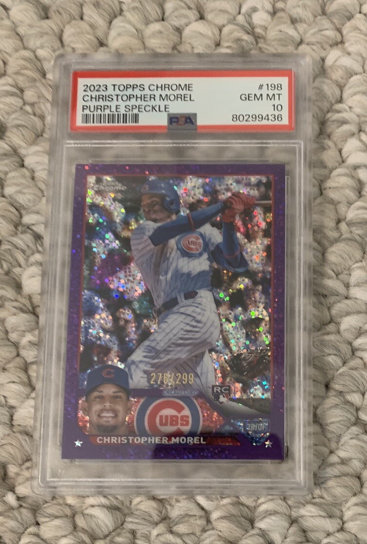 2023 Topps Chrome - Purple Speckle Refractor #198 Christopher Morel /299 (RC)