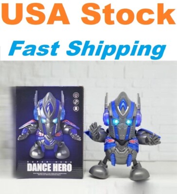 Dancing Robot Optimus Prime Transformer Toy Figure, Light & Music, 9''H