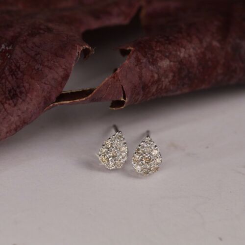 SALE‼️.18 CTW Diamond Earrings 18k White Gold JS156E sep - Picture 1 of 6