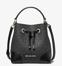 MICHAEL KORS Mercer Small Logo Bucket Bag $398 AUTHENTIC MK Signature Messenger