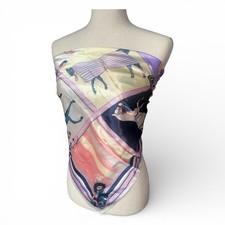 Pastel Equestrian Horse Scarf 90cmx90cm 100 Polyester