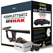 Für AUDI Q3 Sportback Typ F3N Anhängerkupplung starr +eSatz 13pol uni 19- NEU