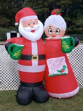 Holiday Mr. Mrs. Claus Inflatable Christmas 6ft Air Blow Up Decoration