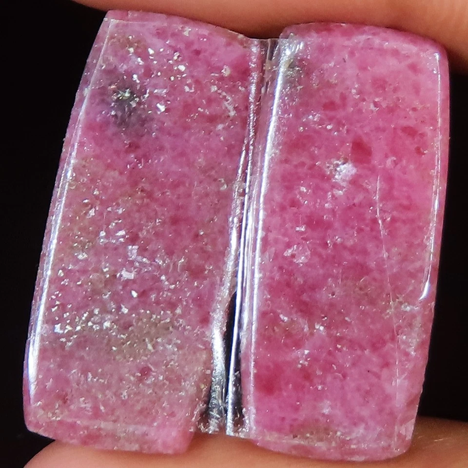 43.65 Cts Natural Rhodonite Pair Cushion Cabochon 11x26x4 mm Gemstone IR_670 - Image 3 of 3