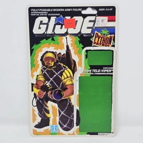 Vintage 1989 G.I. Joe TELE-VIPER v2 Full UNCUT File Card Back PYTHON PATROL ARAH
