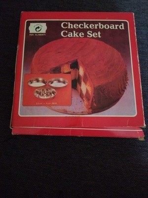 Checkerboard Cake Set Schachbrettkuchen unbenutzt 
