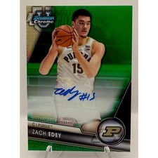 Zach Edey 2023-24 Bowman Chrome U #BCPA-ZE Green /99 Auto Purdue Memphis Grizzzz