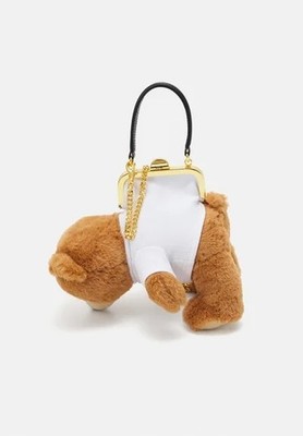 AW24 Moschino Couture Plush Teddy Bear Purse Top Leather Handle Crossbody Bag